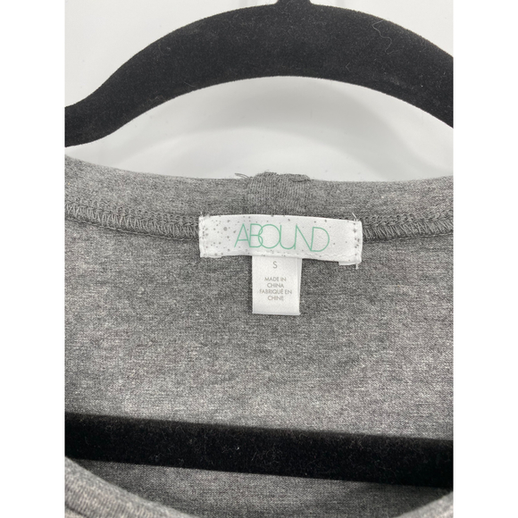 Abound NWT Short Cap Sleeve Raw Edge Crew Neck T Shirt Mini Dress Gray Small New - Picture 6 of 8